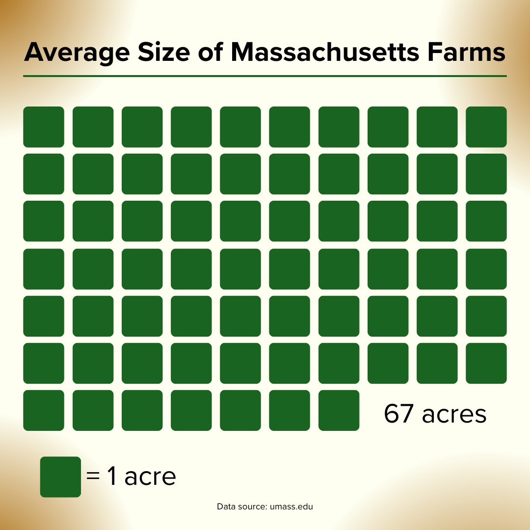 Average Farm size in Massachusetts